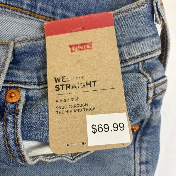 Levis Wedgie Straight High Rise Distressed Jeans Light Wash‎ 25x28 NEW Capsule - Image 14
