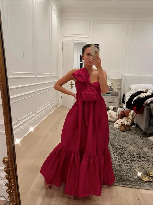 Anthropologie Atsu Sally Bow Maxi Dress Gown in Pink - Image 7