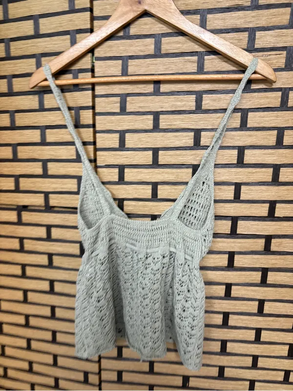 Zara Green Crochet cami size small - Image 2