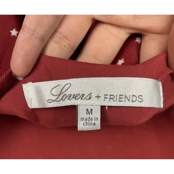 Lovers + Friends Rust Red Basil Mini Star Novelty Print Ruffle Hem Dress‎ Size M - Image 6