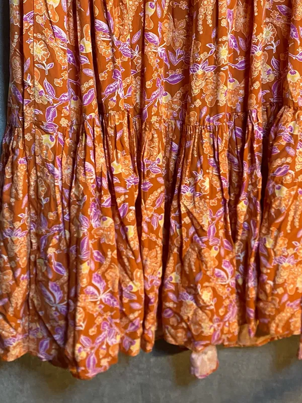J.Crew Tiered maxi dress in painted block print Large‎ milkmaid Resort Vacation - Image 10