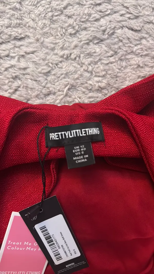 Pretty Little Thing Short Red Bow Dress - Image 4