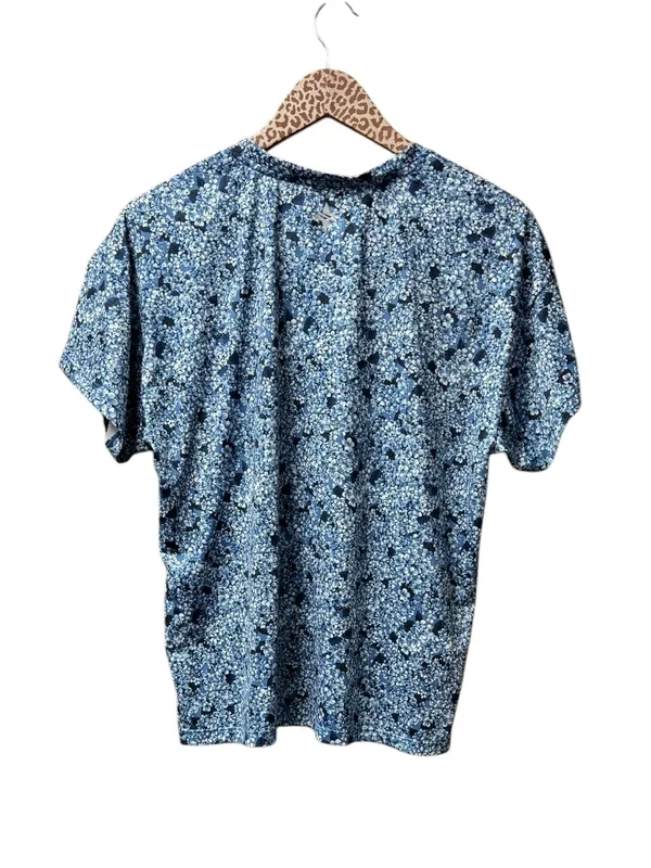 Tuckernuck Tnuck Sport Short Sleeve Floral Top Shirt Round Neck Blue Medium - Image 3