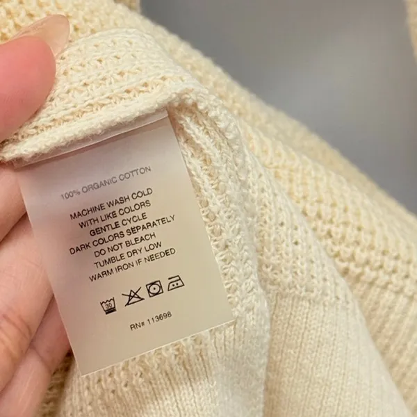 Margaret O'Leary Cream Waffle‎ Organic Cotton Hooded Sweater Fall Warm Lounge - Image 4