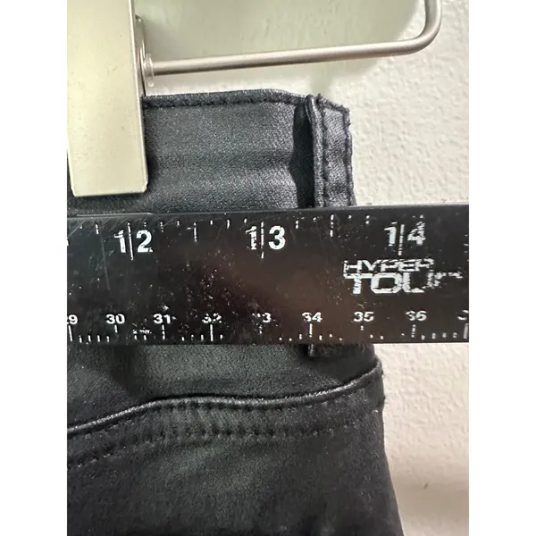 Edikted Black Coated Flare Leg High Waisted Pants Faux Leather Look Size S - Image 3