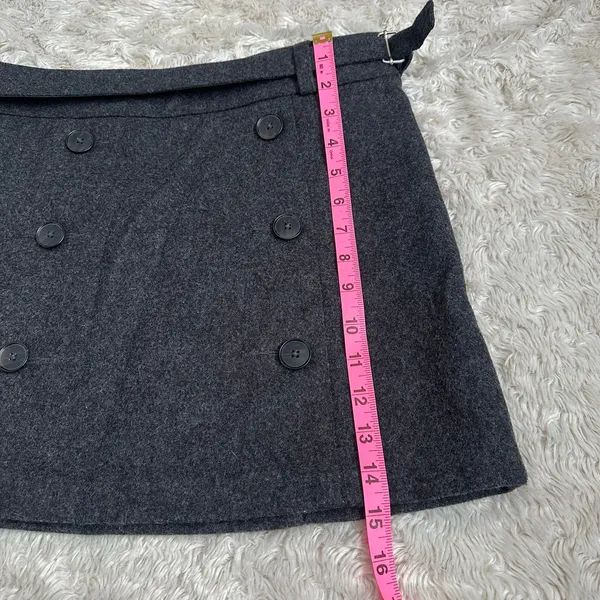Vintage Y2K Gap Wool Sz 2 European Fit Italian Wool Felted Mini Skirt Gray - Image 7