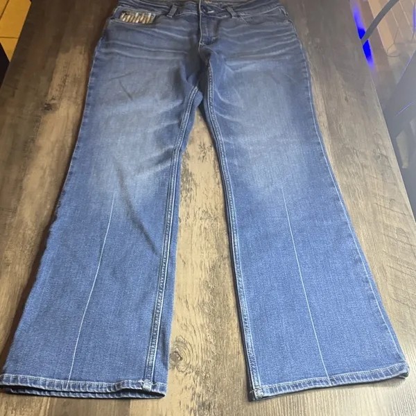 Wrangler Western Dark Blue Bootcut Denim Jeans with Embroidery - Image 4
