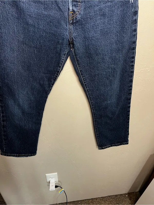 Levi’s 501 Crop High Rise Distressed Straight Leg Button Fly Denim Jeans - Image 4