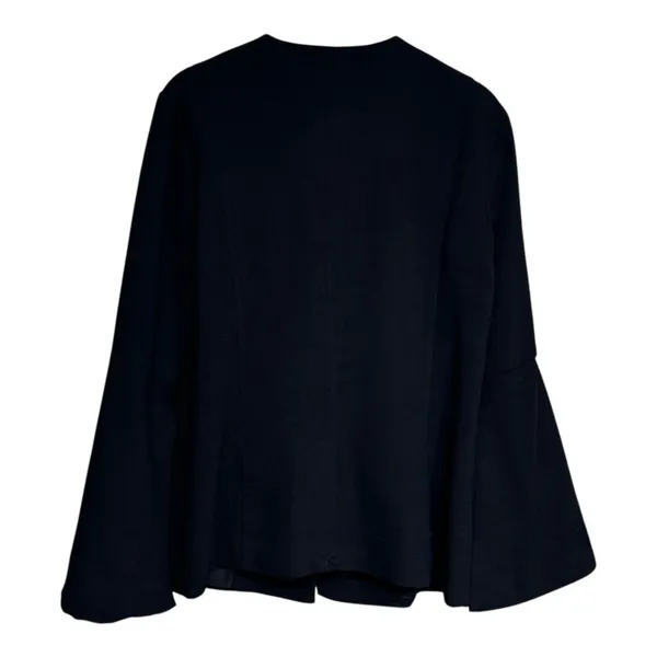 WHO WHAT WEAR Black Bell Sleeve Kimono Style Open‎ Front Blazer Jacket Women's L - Image 3