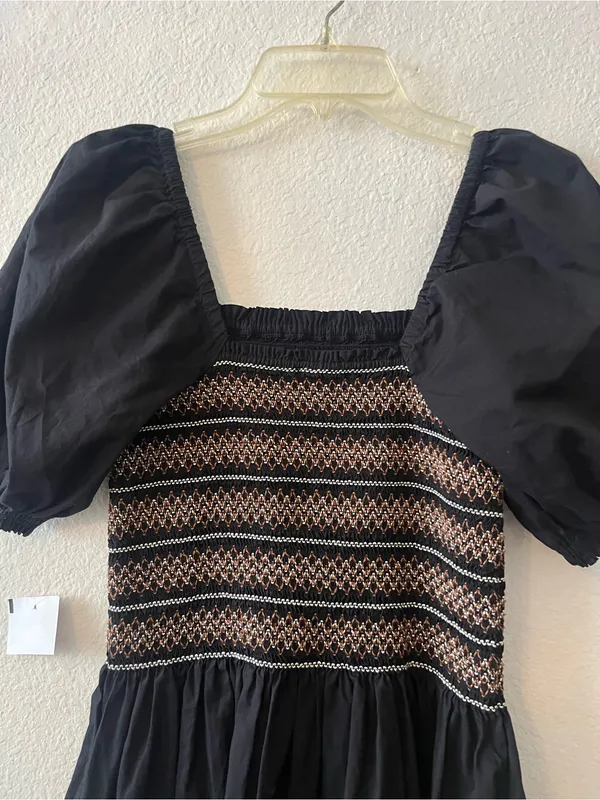 Madewell Poplin Puff Sleeve Smacked‎ Dress NEW Small - Image 3