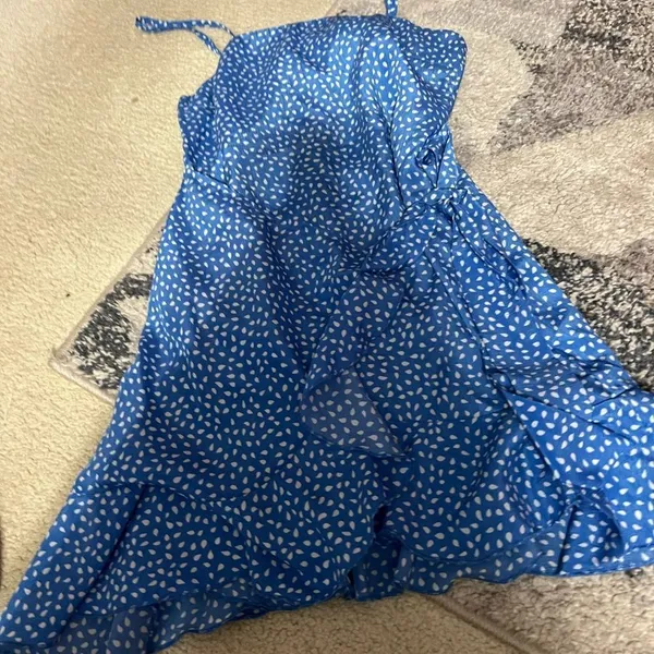 💙🤍 Hello Molly Down To Georgia Dress Blue Polka‎ Dot Print Size S - Image 11