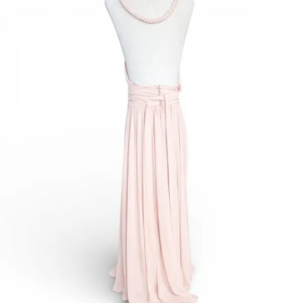 Lulus Baby‎ Pink Maxi Dress Pleated V Neck Strappy Formal Small Elegant Flowy - Image 6