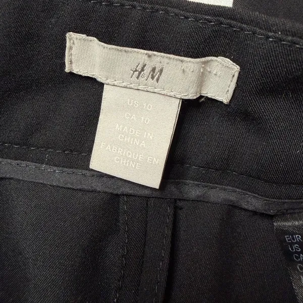 H&M Black Belted Tapered Ankle Pants Size 10 High Rise - Image 7