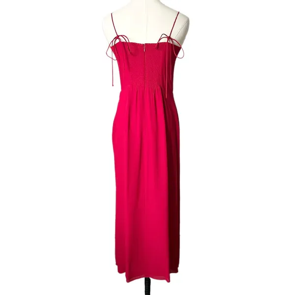 Reformation Kourtney Midi Dress Red Spaghetti Strap Sweetheart Neck Size 8 - Image 4