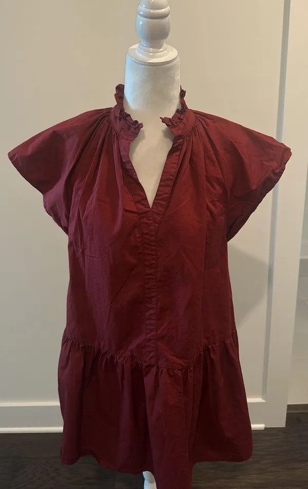 Pinch Burgundy Cotton Dress Sz M - Image 2