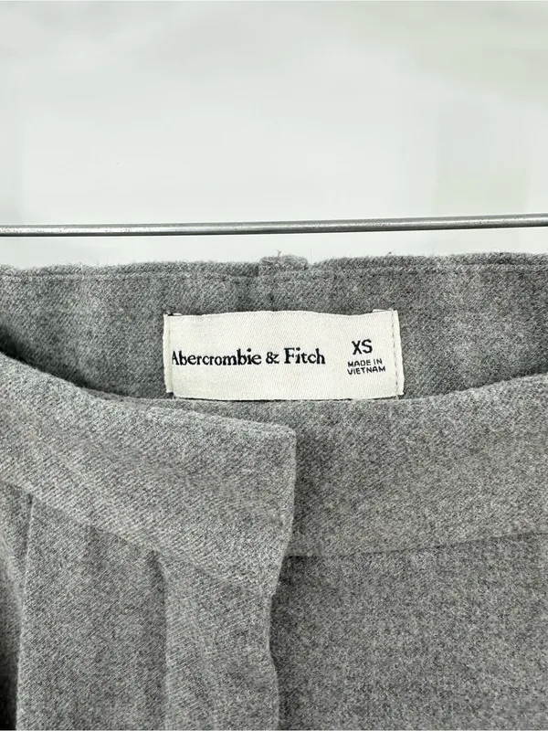 Abercrombie & Fitch Women's Gray Sloane Tailored Pleated Wide Leg Pants Size XS - Image 4