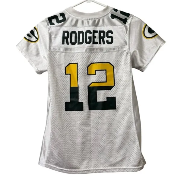 Reebok Green Bay Packers NFL Team Apparel‎ White Jersey Women Size Measured - Image 2