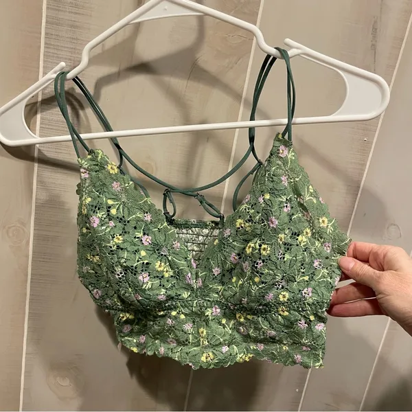 Cute avocado lace floral stretchy coquette bralette Pink Victoria’s Secret Large - Image 8