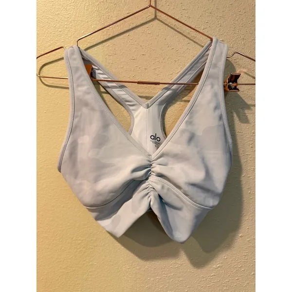 Alo Yoga Activewear Set Women S White Camo Wild Thing Bra High-Waist Biker Short - Image 10
