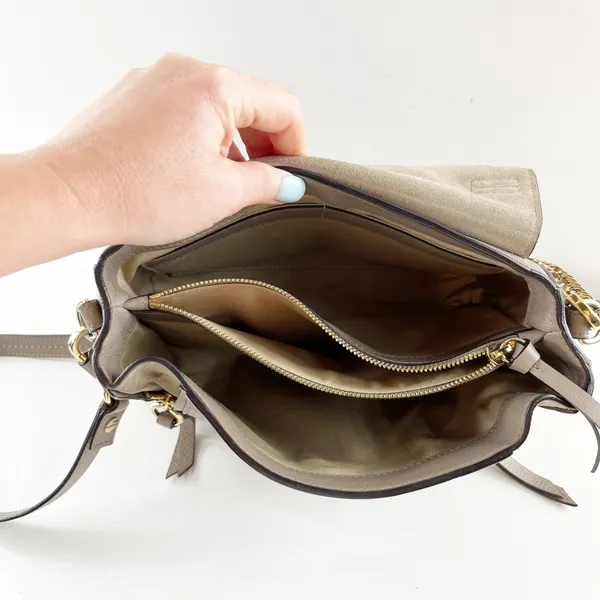 Chloé Faye Leather Crossbody Day Bag Purse Motty Grey - Image 8