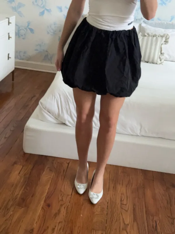 NA-KD Skirt Black Bubble Skirt - Image 2