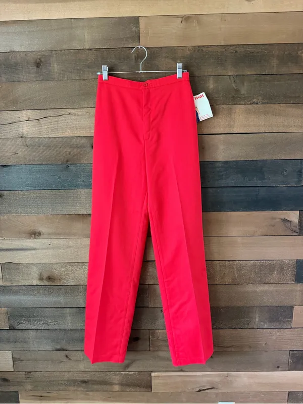 Vintage Levi’s Womenswear Red High Waist Trousers Deadstock 70s Pants - Image 6