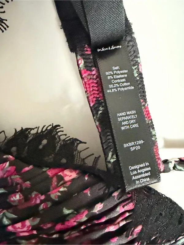 For Love & Lemons Black Floral Fairy Lace Cami Top Cottagecore Romantic Medium - Image 7