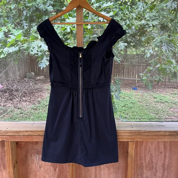 BCBG MaxAzria Women's Black Scoop Neck Mini Dress Size M - Image 2
