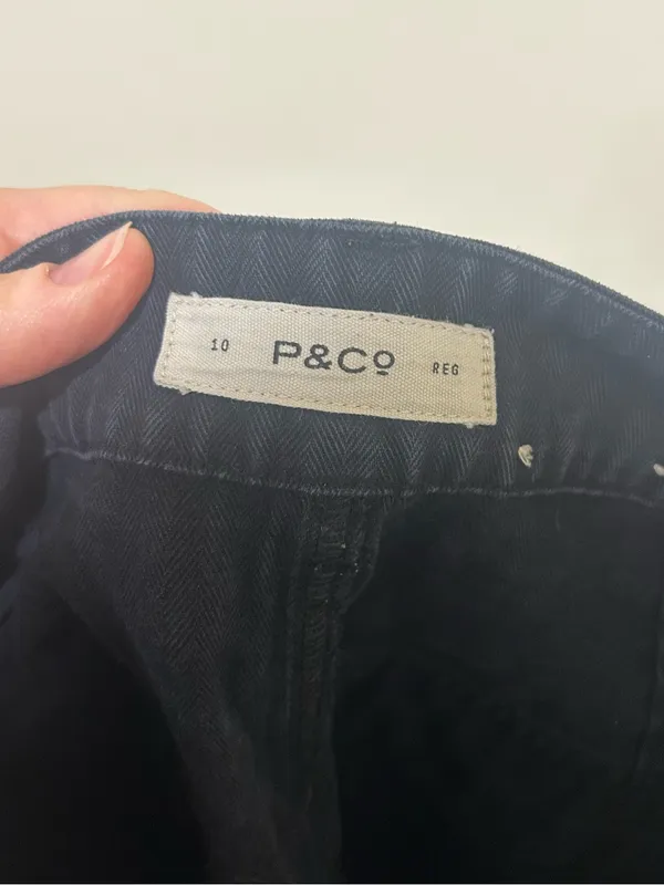 P&CO Womens Service Fatigue Cotton Workwear Denim Pants in Black Size 10 - Image 4