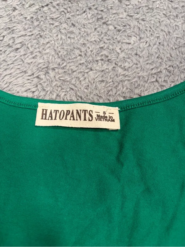 Hatopants Green Scoop Neck Crop Top small - Image 2