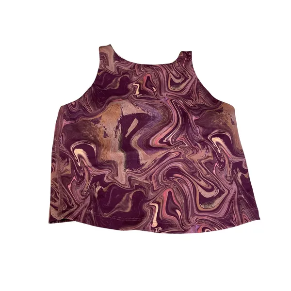 Beyond Yoga Womens Small Plum‎ Copper Marble High Neck Racerback Athletic Tank - Image 9