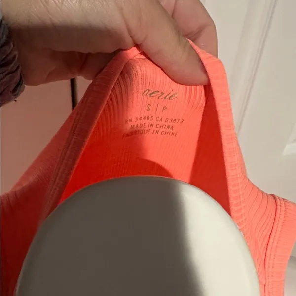 Aerie Neon Orange Ruched Ribbed Midi Dress with side slit size small‎ - Image 6