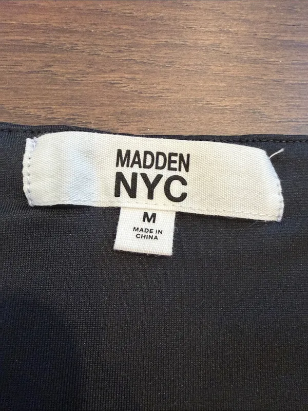 Madden NYC Black Long Sleeve One-Piece Bodysuit Size Medium NWT - C67-072 - Image 2