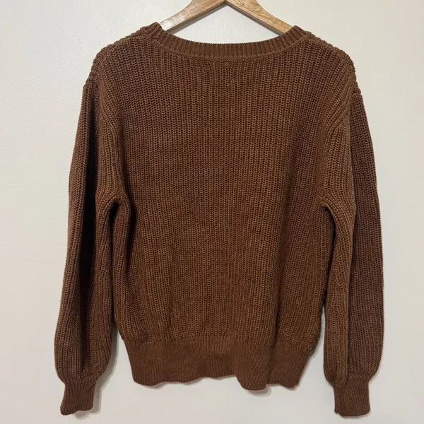 Gap Cotton Knit Sweater Size Small Women’s Brown Neutral Fall - Image 5