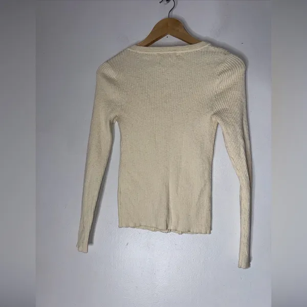 Madewell Scoop Neck Cardigan Sweater In Antique‎ Cream XS NG738 - Image 3