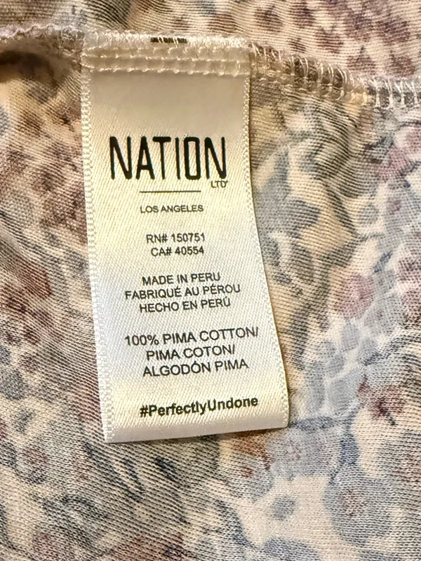 Nation Ltd. Boho Ditzy Floral 100% Pima Cotton Smocked Waist Maxi Dress Size XS - Image 7