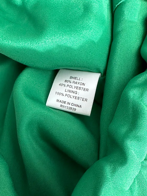 Lovers + Friends metallic emerald satin strapless top - Image 4