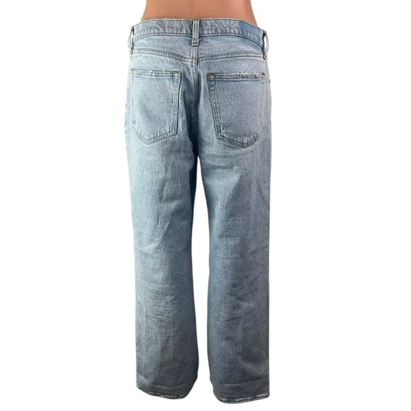 Abercrombie & Fitch 90's Relaxed Blue Straight High Waist Denim Jeans Pants 29 - Image 2