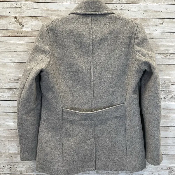 Old Navy‎ Womens M Peacoat Wool Blend Gray Winter Coat Jacket Double Breasted - Image 5
