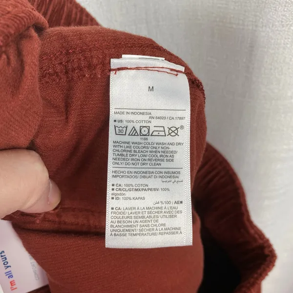 Old Navy Brick Red Corduroy High Rise Pull On Ankle Utility Pants Sz.M NWT - Image 14