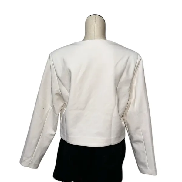 NWOT Abercrombie & Fitch Collarless Suiting Jacket Off White Ecru Large - Image 7