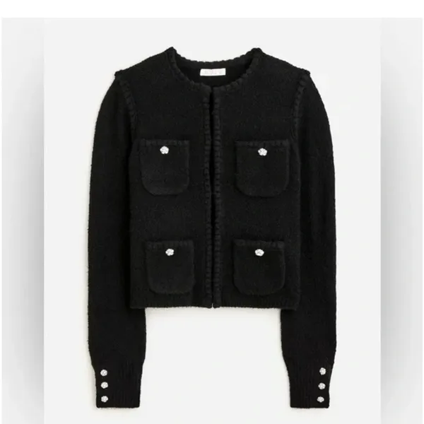 J CREW Odette Sweater Cardigan Lady‎ jacket with Jewel Buttons Size Small - Image 3