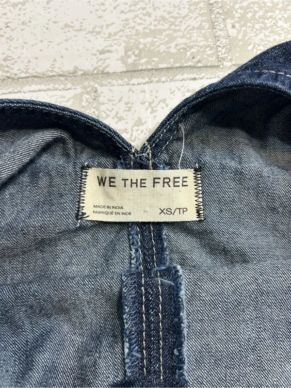 We The Free - Free Fall Denim Romper Shorts - Size XS - Image 5