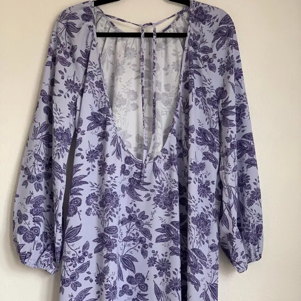 NWT Hill House Allover Print High Slit Maxi Dress in Purple‎ Floral - Image 7