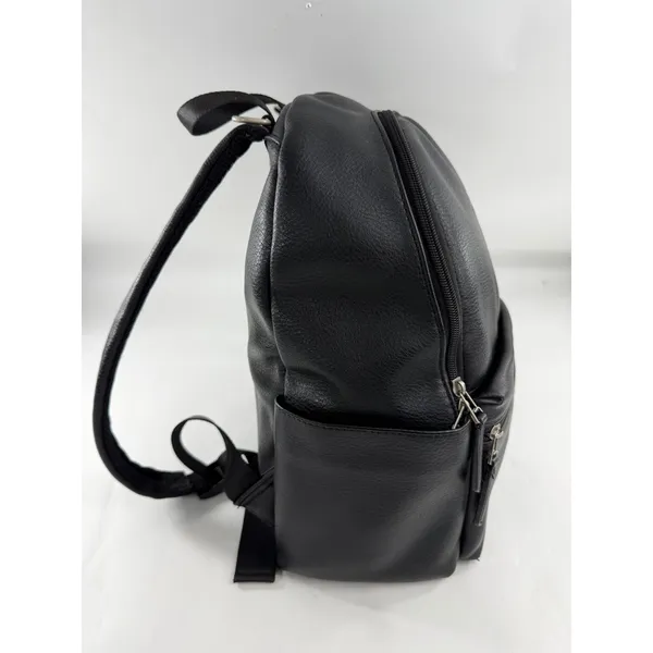 Freshly Picked Classic Diaper Bag Backpack Black Vegan Leather Padded Straps - Image 2