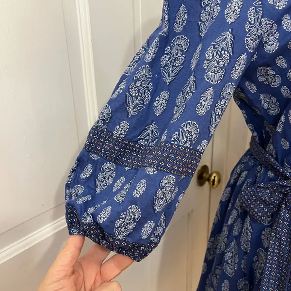a loves a Sz M Puff Sleeve Mixed Print Cottagecore Boho Prairie‎ Dress Cotton - Image 4