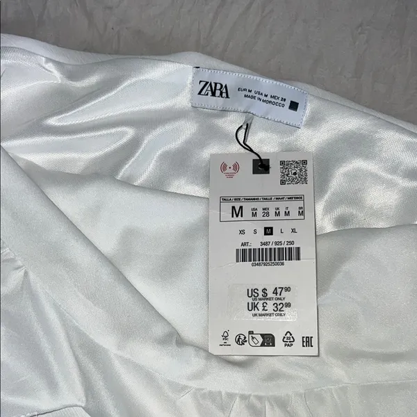 Zara White Ruffle Hem Dress‎ - Image 2