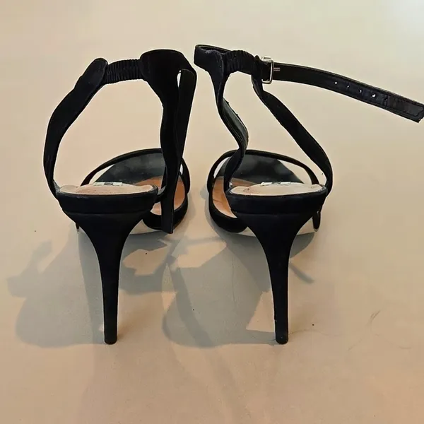 Steve Madden Stilleto Black Suede Heels With Faith Ankle Strap - Image 4