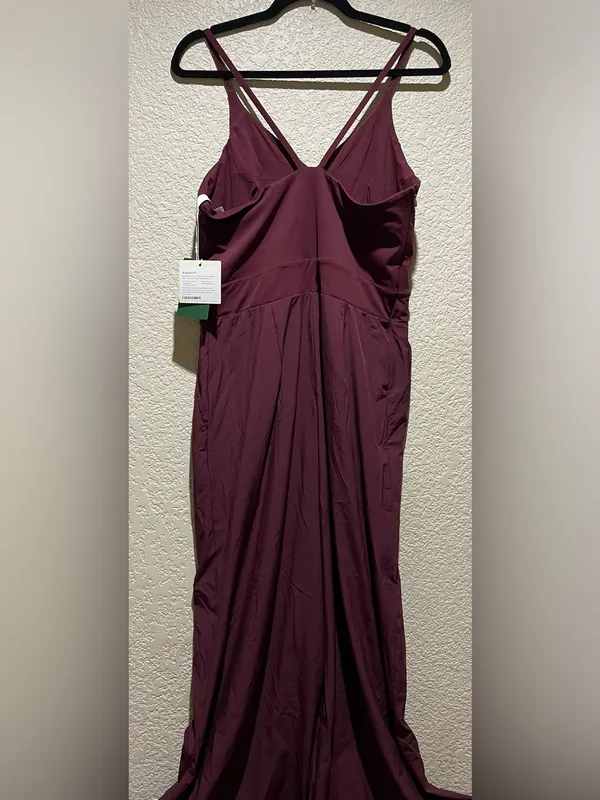 Halara Breezeful Backless, Side Zipper Sleeveless Wide Leg Jumpsuit Deep Plum L - Image 8