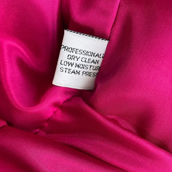 Vintage Fuchsia Pink Trench Coat Womens Size 14 Wool Double Breasted Glam 80s - Image 10